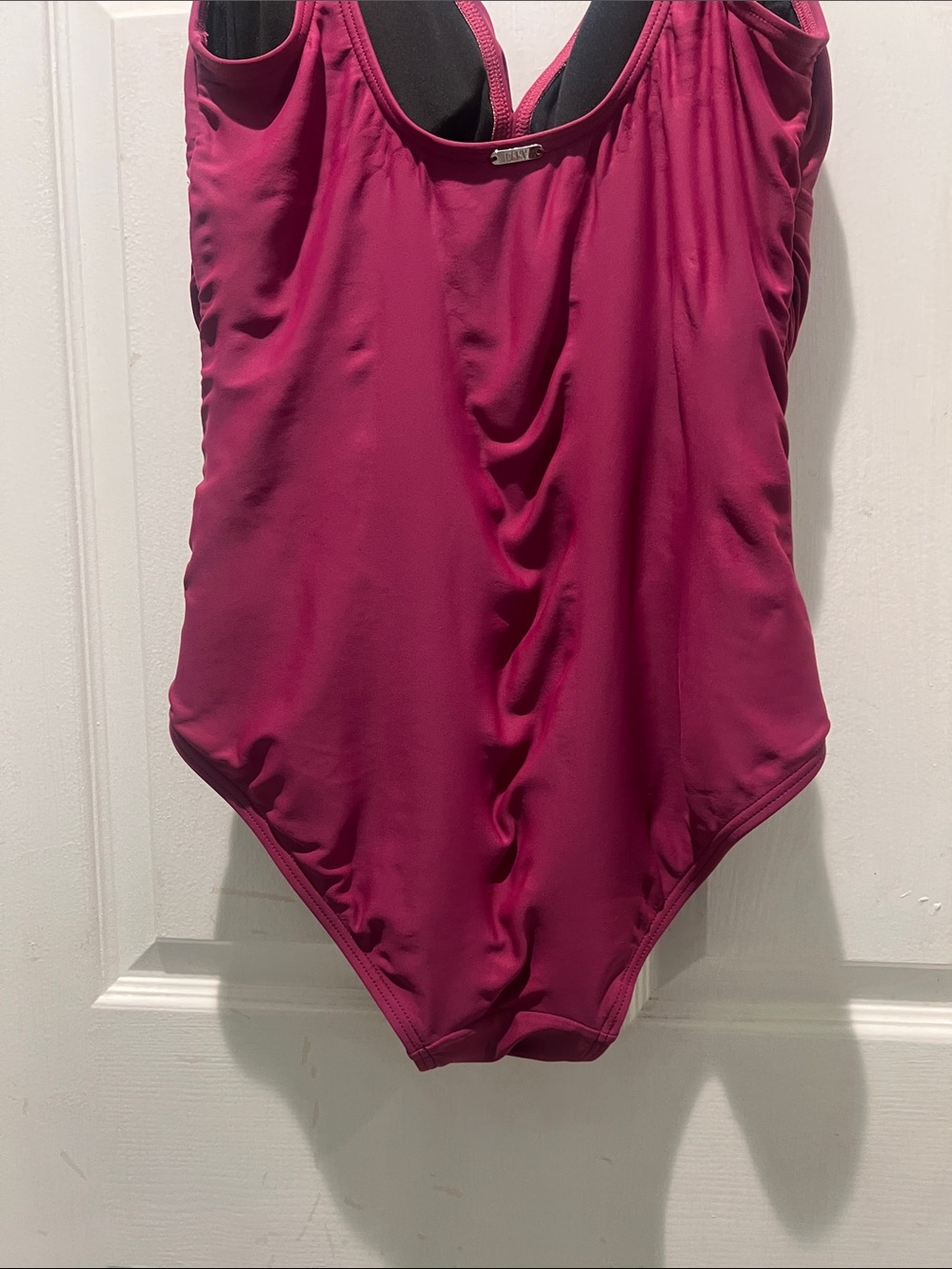 DKNY Magenta Ruffled One-Piece Swimsuit - Picture 12 of 12